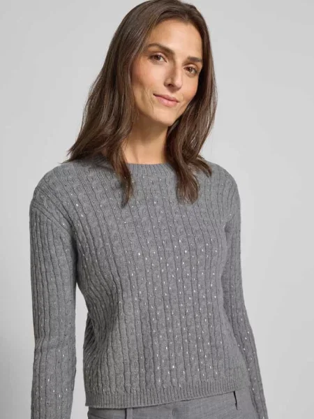 Sweter o kroju slim fit z dzianiny z czystej żywej wełny model ‘USSURI’ Max Mara Studio