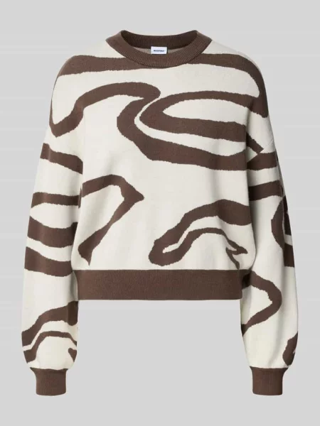 Sweter o kroju relaxed fit z mieszanka model Charlott' Noisy May beżowy