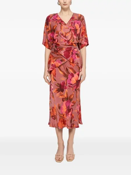 Top Nissa cu decolteu în V roz