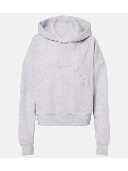 Hanorac cu glugă The Upside din jerseu gri