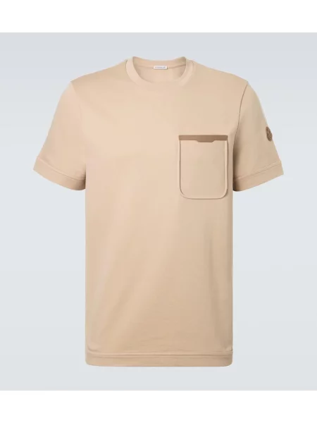Tricou Moncler din jerseu bej