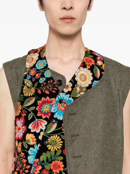 Φλοράλ γιλέκο Comme Des Garçons Homme Plus με κέντημα πράσινο