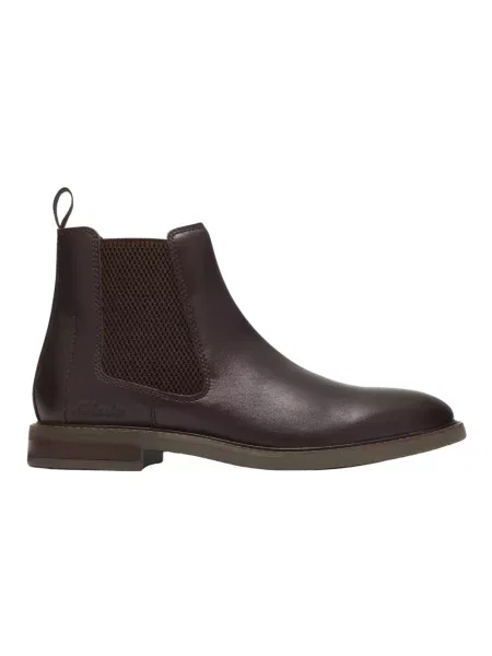 Botki Clarks skórzane brązowe