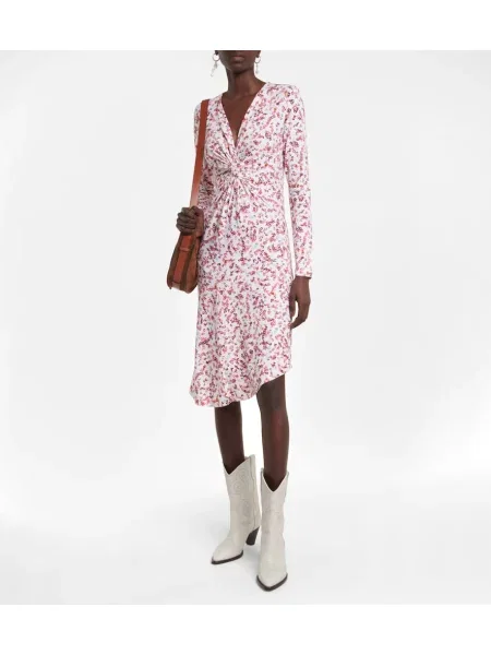 Rochie midi Marant Etoile cu imagine din jerseu până la genunchi