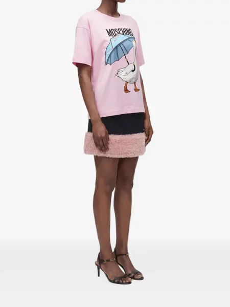 Tricou Moschino cu imagine roz