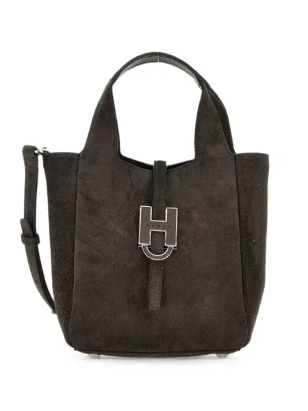 Geantă shopper Hogan din piele de căprioară maro