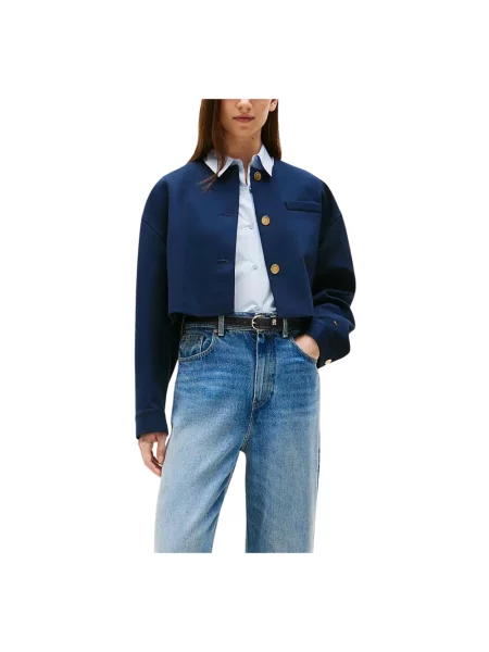 Kurtka Tommy Hilfiger o skróconej długości niebieska
