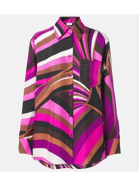 Cămașă Pucci de mătase roz