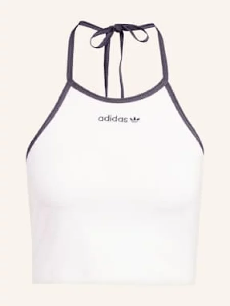 Top Adidas Originals z dekoltem halter biały