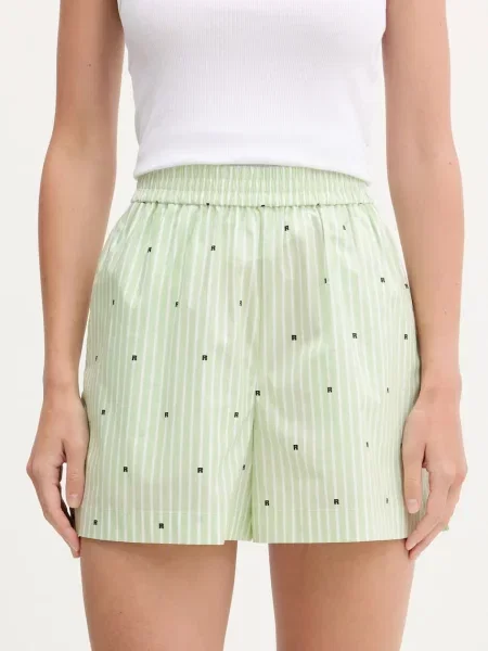 Rotate pantaloni scurți din cu imprimeu high waist verde