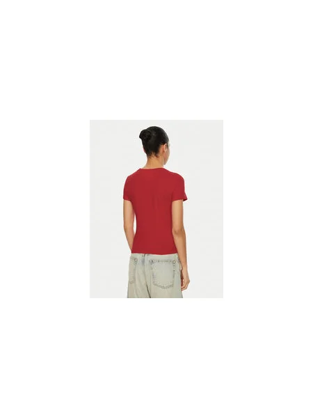 Tommy Jeans Póló Linear Slim Fit piros