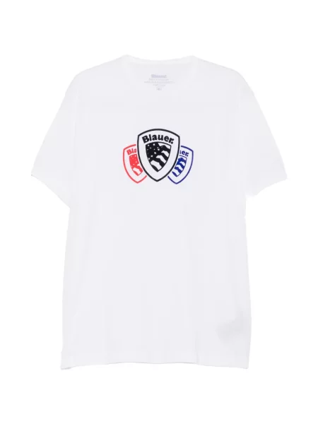 Tricou Blauer cu imagine cu decolteu rotund alb