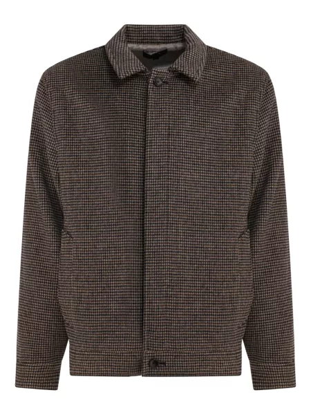 Карирано яке тип бомбър Vince кафяво