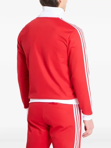 Majica s kapuljačom na patentni zatvarač Adidas crvena