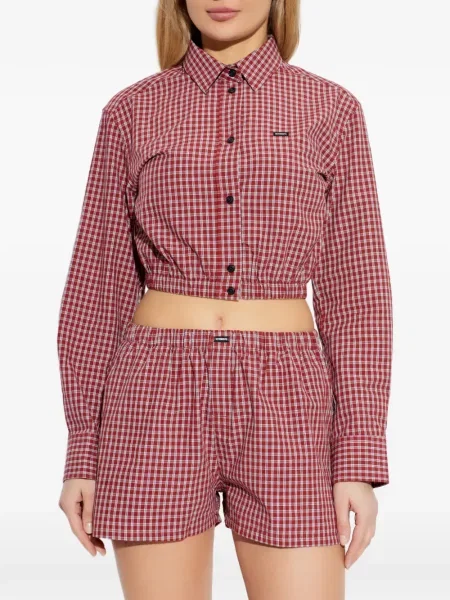 Cropp top Vetements în carouri roșu
