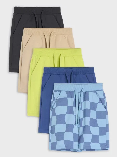 Sinsay Teplákové kraťasy s vysokým podílem bavlny 5 pack světle modrá