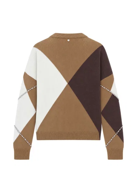 Pulover Liu Jo cu broderie cu model argyle maro