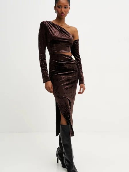 Сукня Answear.LAB midi облягаюче коричневий