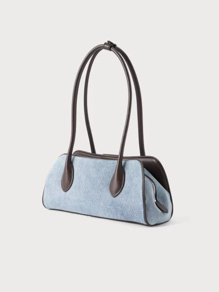 Calvin Klein Kabelka Emblem Trio Denim Shoulder Bag modrá