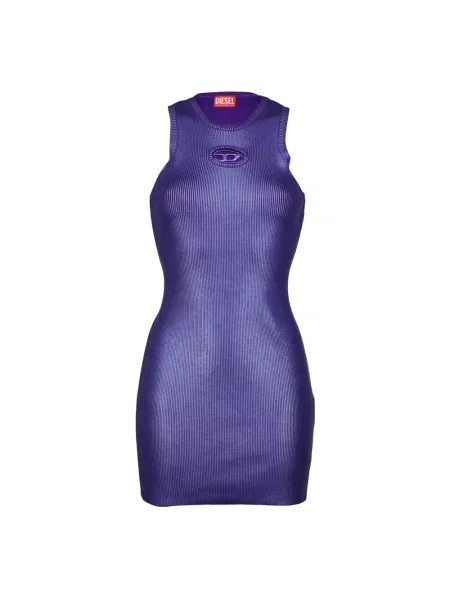 Mały sukienka mini Diesel prążkowana fioletowa