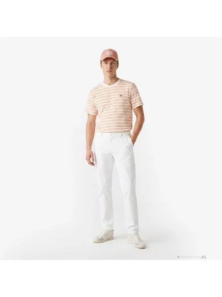 Lacoste T-Shirt W Paski pomarańczowy