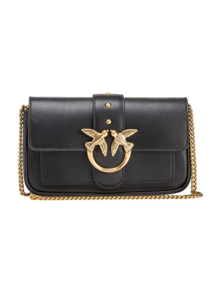 PINKO Torebki Kobieta ONE SIZE Skóra Pocket Love Bag One Simply czarny