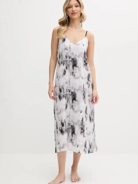 Нощница Dkny дамска черно бяло