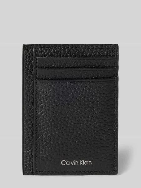 Calvin Klein etui na karty skórzane czarny