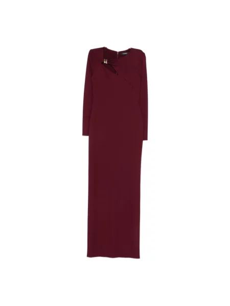 Lauren Ralph Lauren sukienka bordowy maxi dopasowana fioletowa