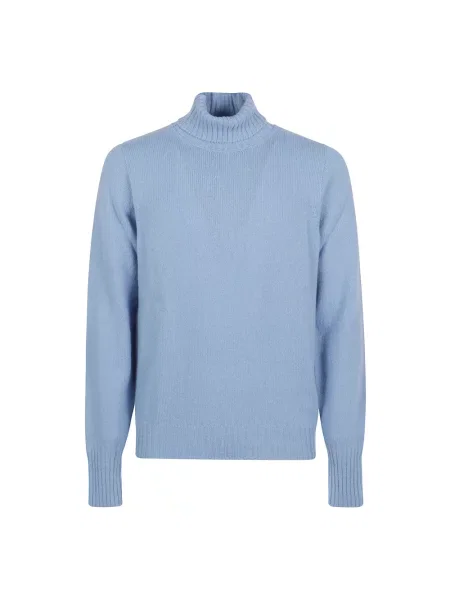 Golf golf Drumohr wełniany z długim rękawem niebieski