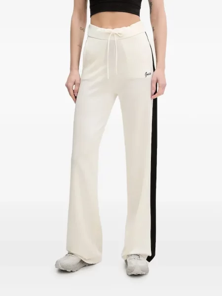 Pantaloni Guess cu broderie alb