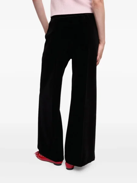 Pantaloni Ganni din velur negru