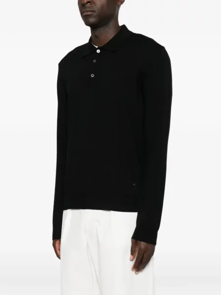 Lung tricou polo Corneliani negru