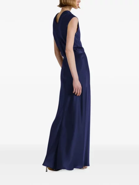 Fusta maxi Alberta Ferretti din satin albastru