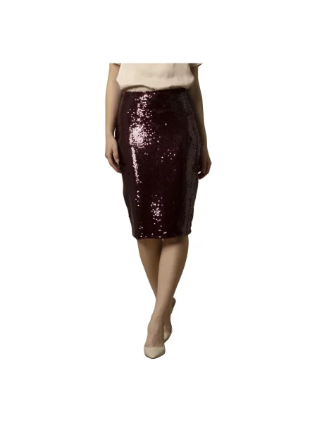 Spódnica Kocca z cekinami elegancka czerwona