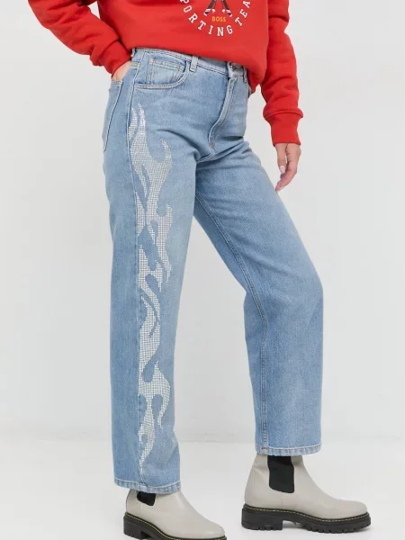 Blugi Beatrice B cu talie înaltă albastru