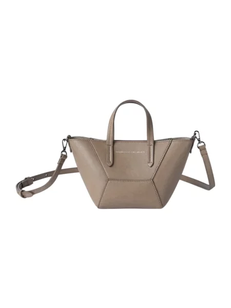 Mała mały torebka skórzana Brunello Cucinelli skórzana szara