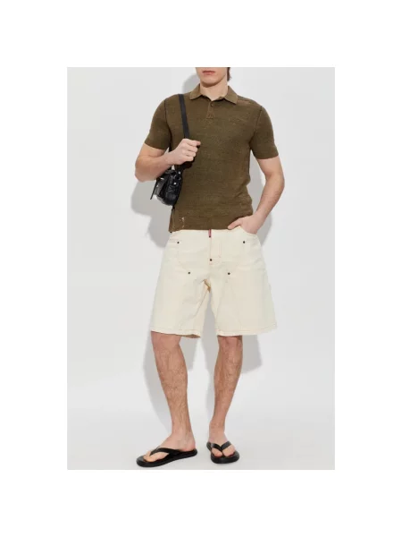 Szorty jeansowe Dsquared2 beżowe