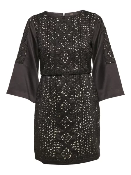 Костюм рокля Maje бродирана черно