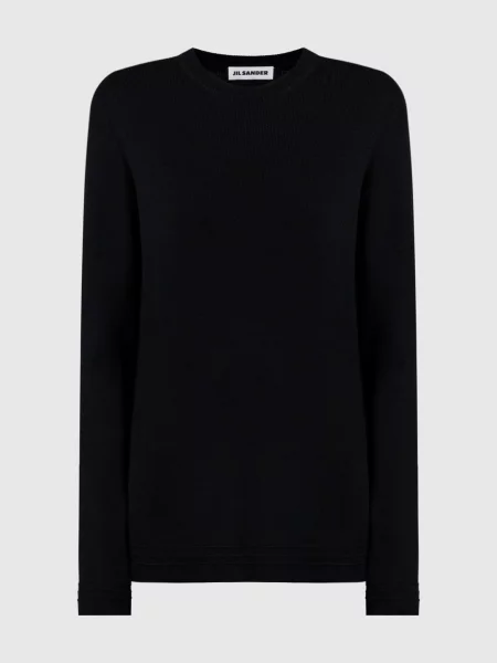 Свитер Jil Sander в рубчик черный