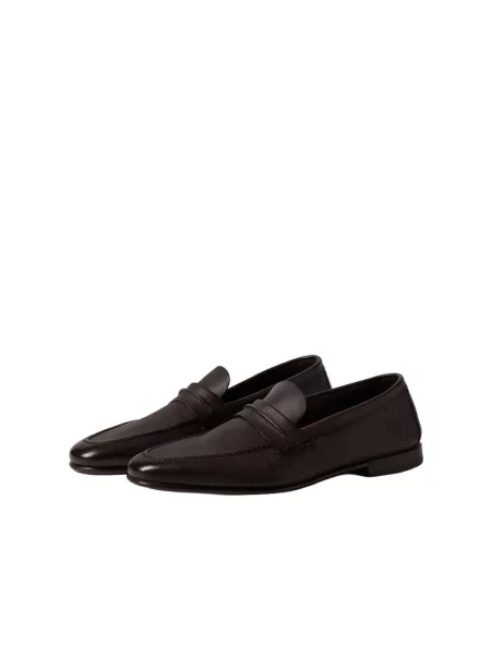Półbuty Zegna skórzane brązowe