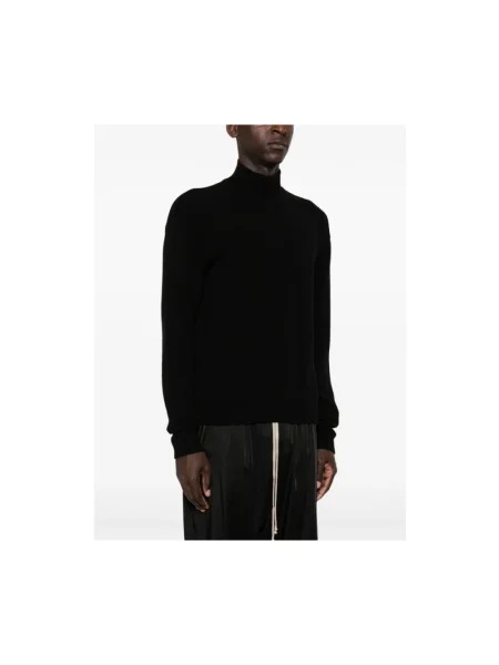 Sweter Rick Owens z kaszmiru z dekoltem w serek czarny
