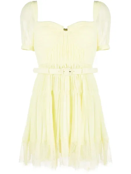 Rochie Self-portrait din șifon galben