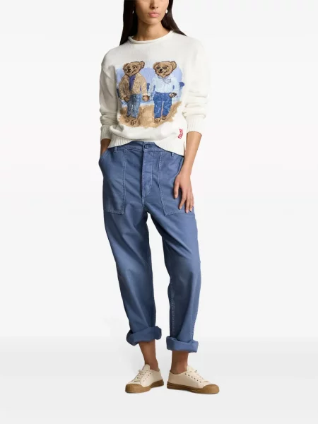 Prugasta polo majica Polo Ralph Lauren s printom od kašmira plava