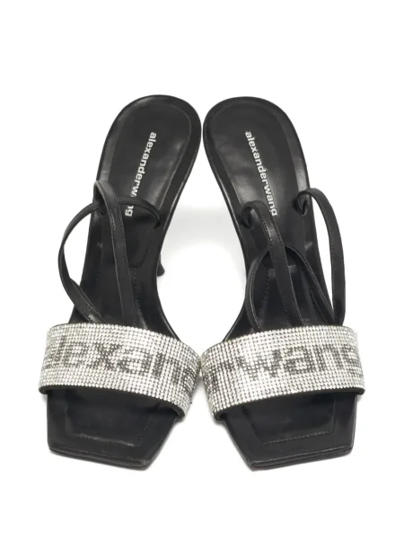 Sandale Alexander Wang din piele de cristal negru