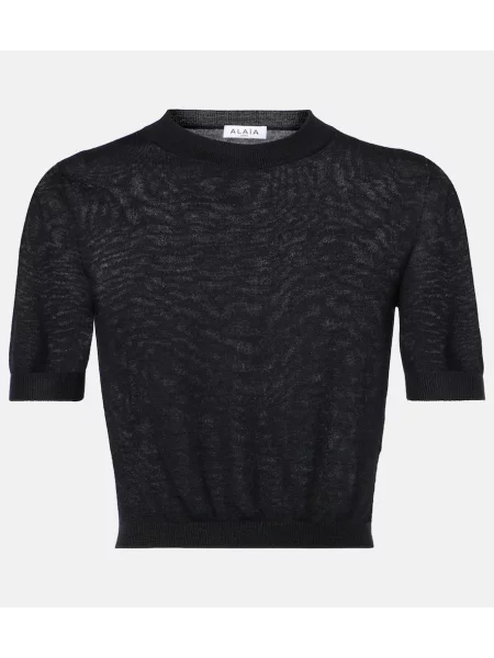 Top Alaia iz kašmirja črna