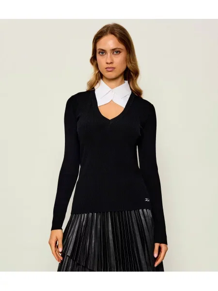 Karl Lagerfeld pulover pentru femei cu vâscoză negru