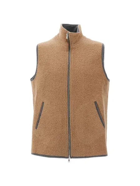 Bouclé vestă Alpe Piano maro