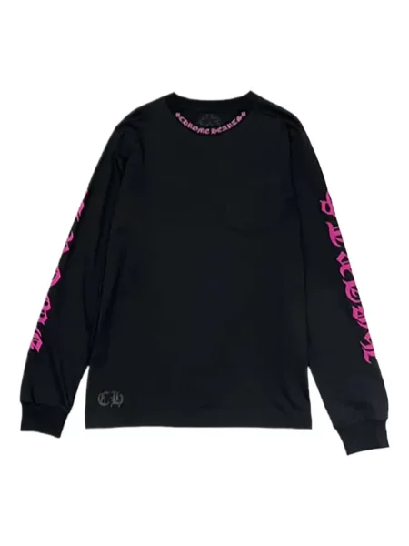 Hanorac crewneck Chrome Hearts cu motiv cu inimi negru