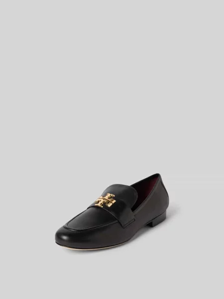 Mokasyny ze skóry naturalnej Tory Burch czarne